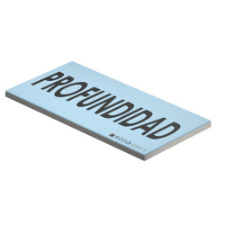 Placă din gresie porțelanată netedă Azul inscripționată cu "Adâncime"