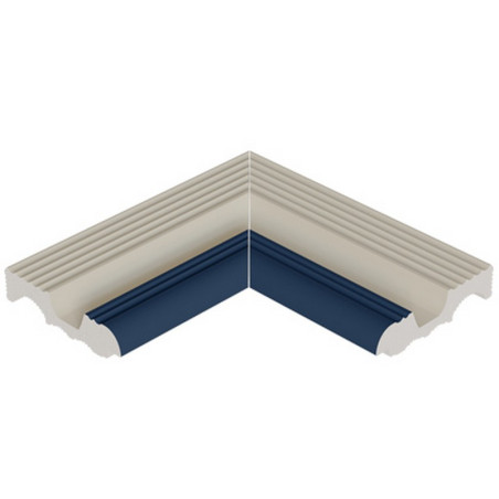 Colț interior margine piscină Indubeige, bicolor, sistem Finlandez