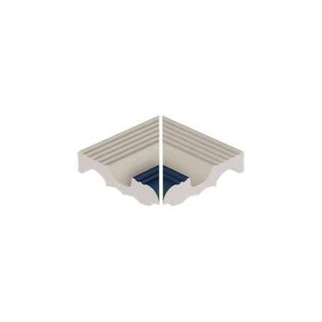Colț interior margine piscină Indubeige, bicolor, sistem Finlandez